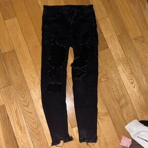 black ripped jeans, next level stretch